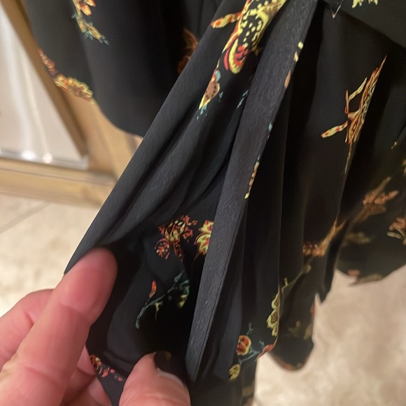 A.L.C. Wilma Wrap Short Dress in Black Floral - Picture 3 of 8